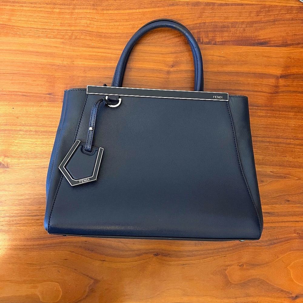 Fendi 2 Jours small tote handbag navy blue